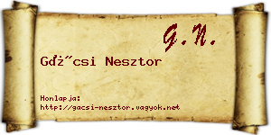 Gácsi Nesztor névjegykártya